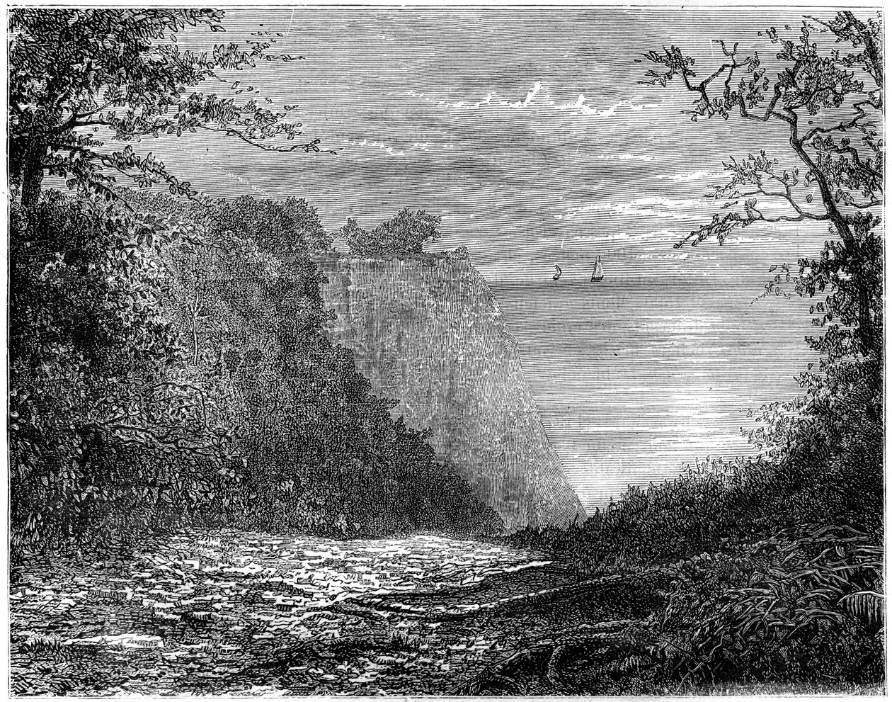 Le scogliere di gesso al Königsstuhl, Rügen, Germania, XIX secolo da Francois Stroobant
