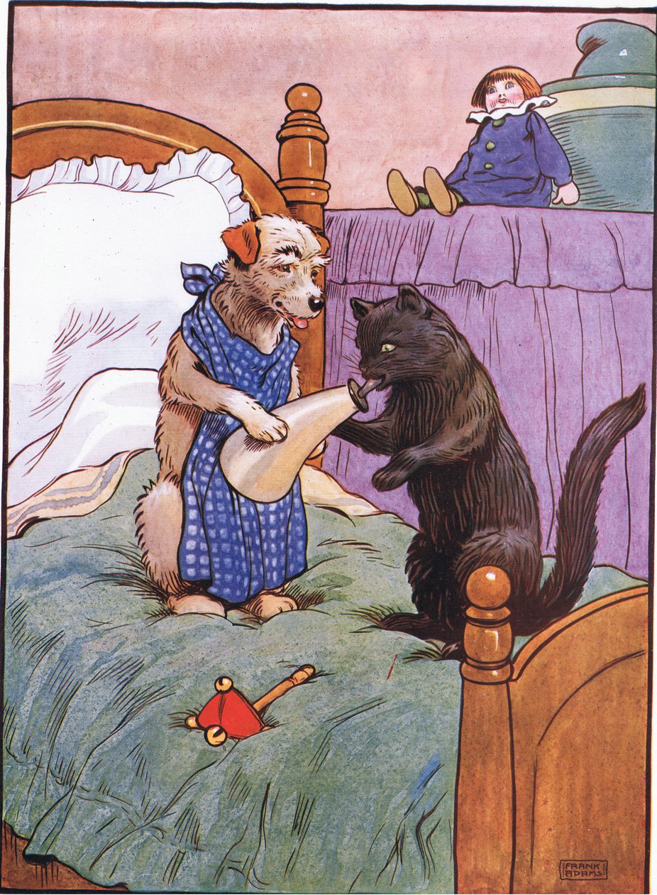 Andò dal cappellaio per comprargli un cappello, quando tornò stava dando da mangiare al gatto da Frank Adams