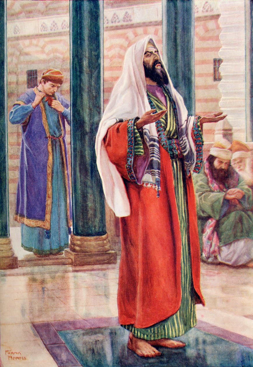 La parabola del fariseo e del pubblicano, c.1910 da Frank Adams