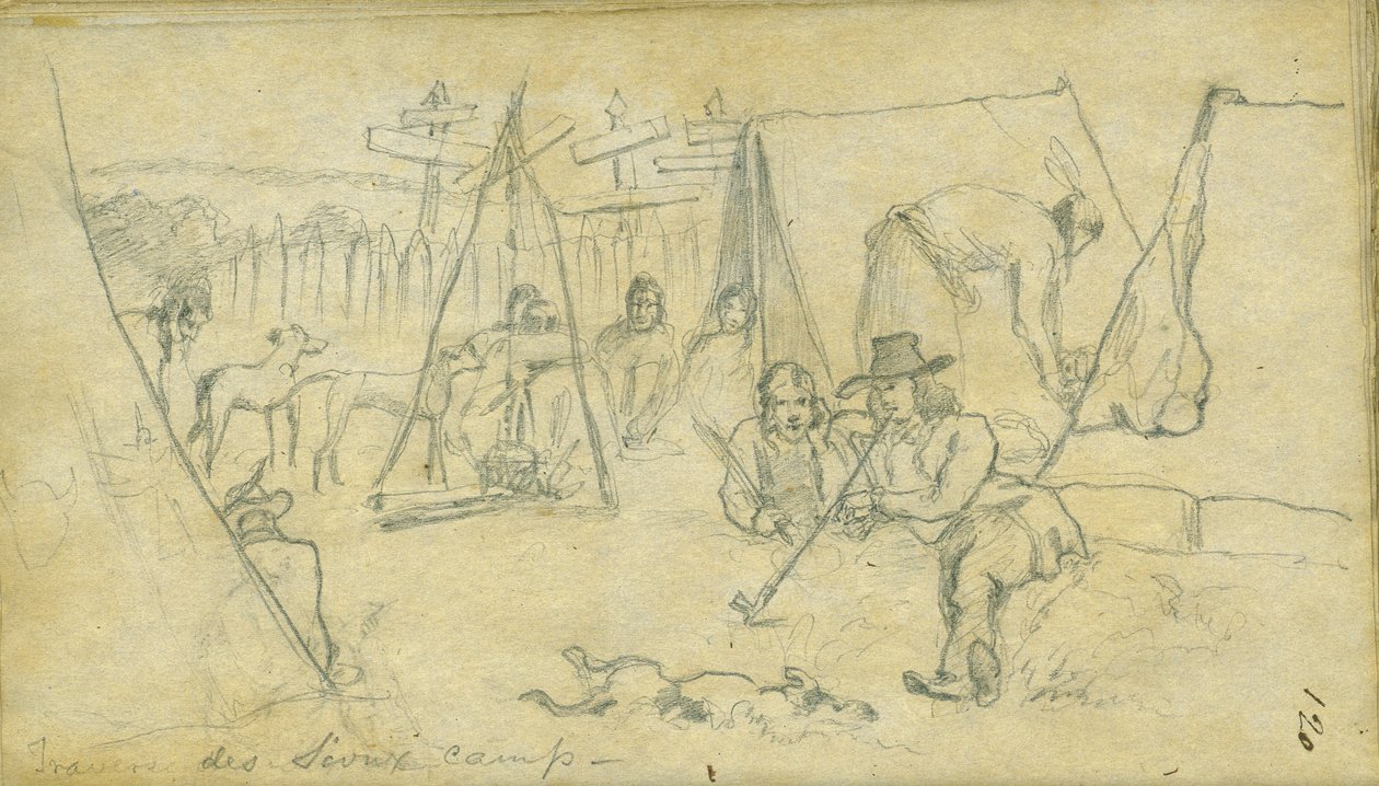 Campo di Traverse des Sioux, 1851 da Frank Blackwell Mayer