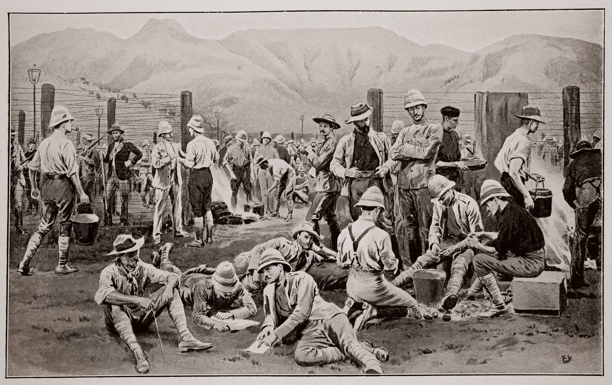 Prigionieri britannici in attesa di rilascio: Il campo a Nooitgedacht da Frank Dadd