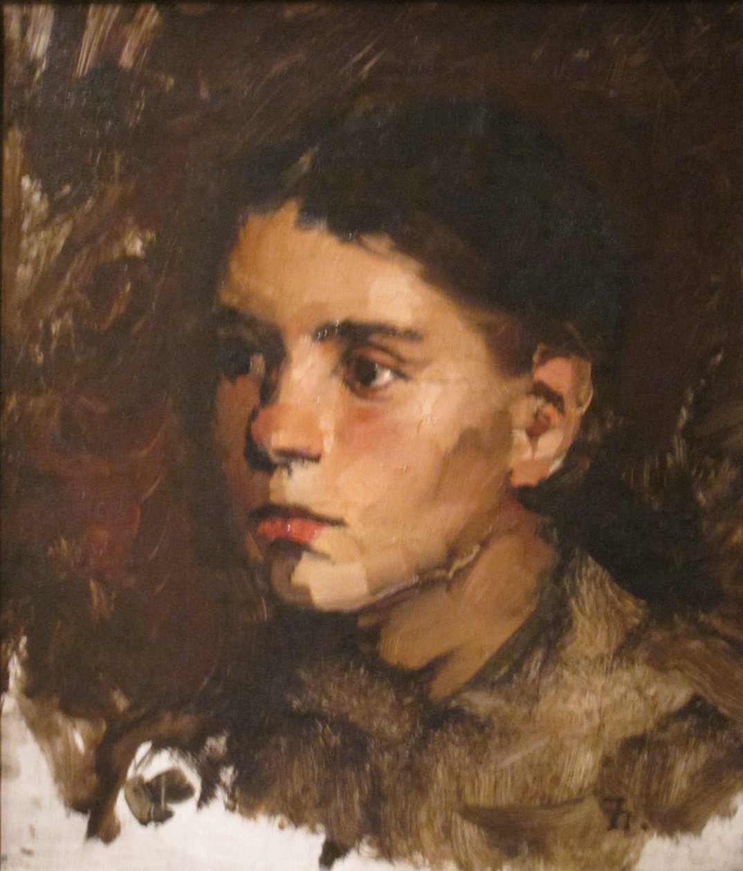 Testa di una giovane ragazza da Frank Duveneck