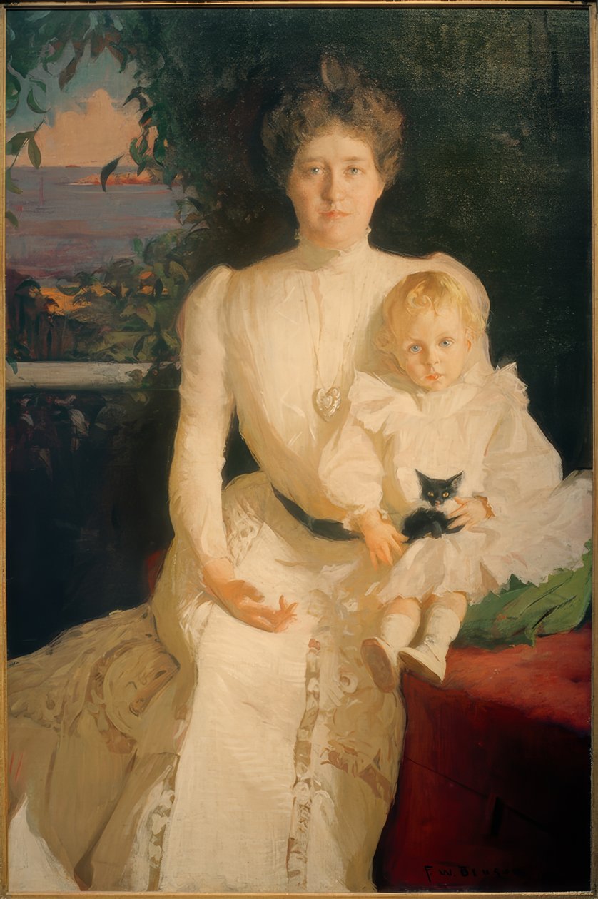 Emma Thaw con il figlio Alexander da Frank Weston Benson