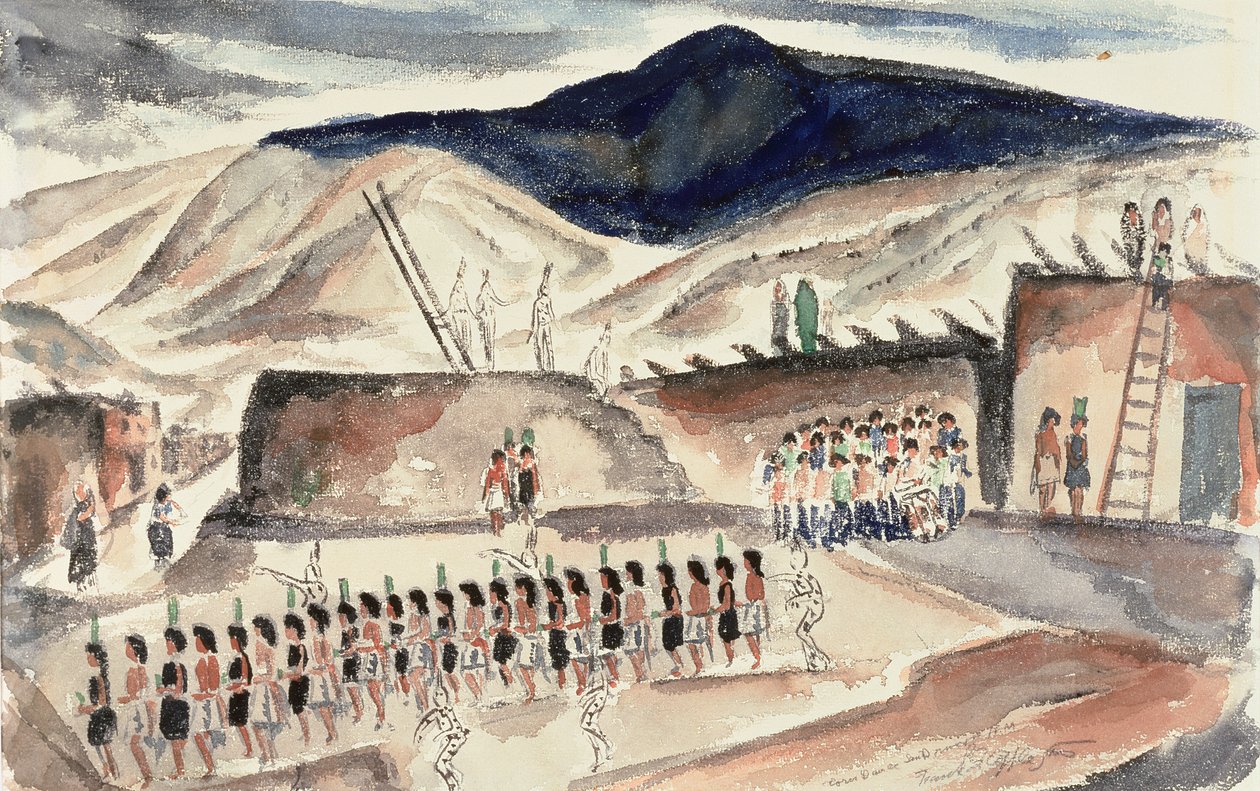 Danza del mais verde, Santa Domingo, N.M., prima del 1932 da Frank Applegate