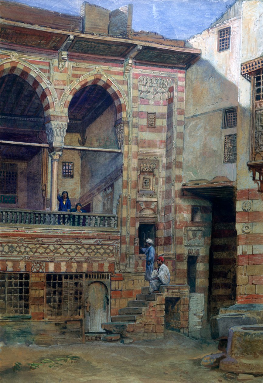 Cortile nella casa dello sceicco Sadat, Il Cairo, 1873 da Frank Dillon
