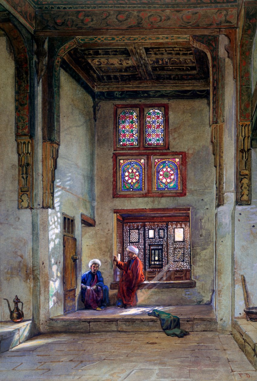 Sala di ricevimento, Casa di Memlook Radnau Bey, Il Cairo, 1873 da Frank Dillon