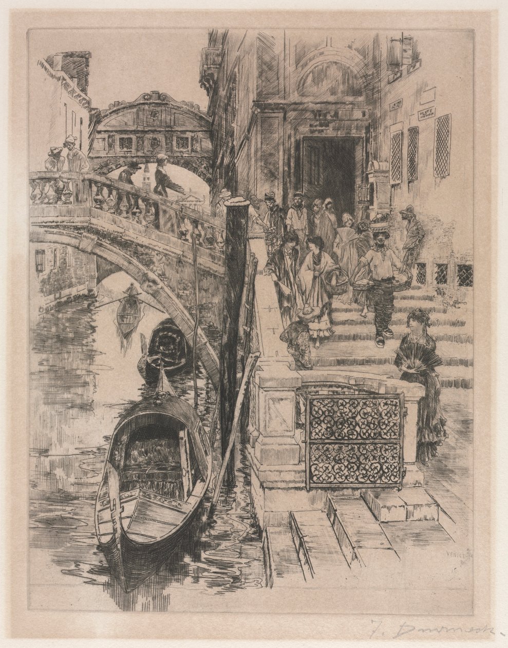 Il Ponte dei Sospiri seconda lastra, 1885 da Frank Duveneck