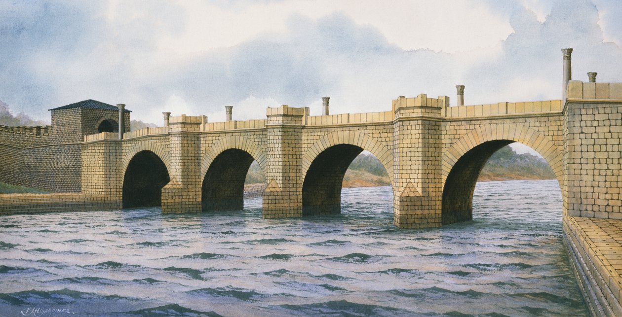Muro di Adriano, Abutment del ponte di Chesters, II secolo, c1990-2010 da Frank Gardiner