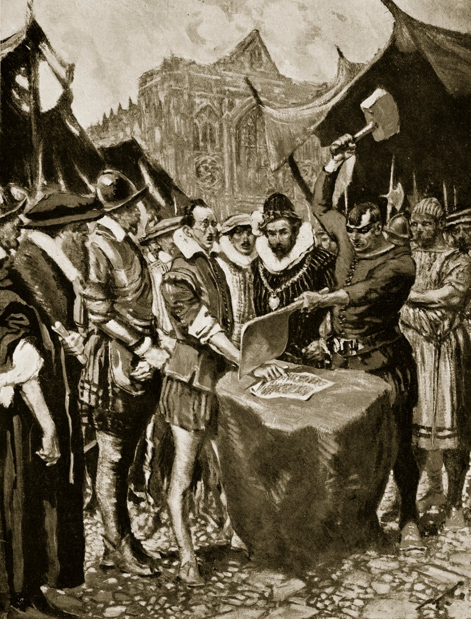 Stubbs ha la mano tagliata, 1521, illustrazione da 