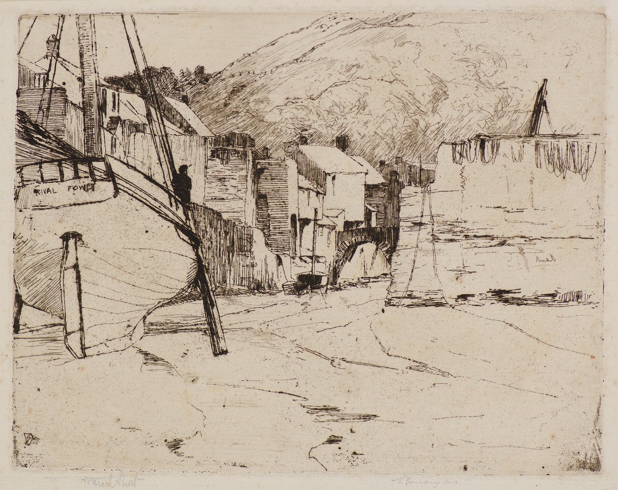 Porto di Polperro con ponte da Frank and Goulding Frederick Short