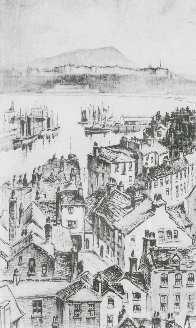 Scarborough da Castle Hill (litografia) da Frank Greenwood