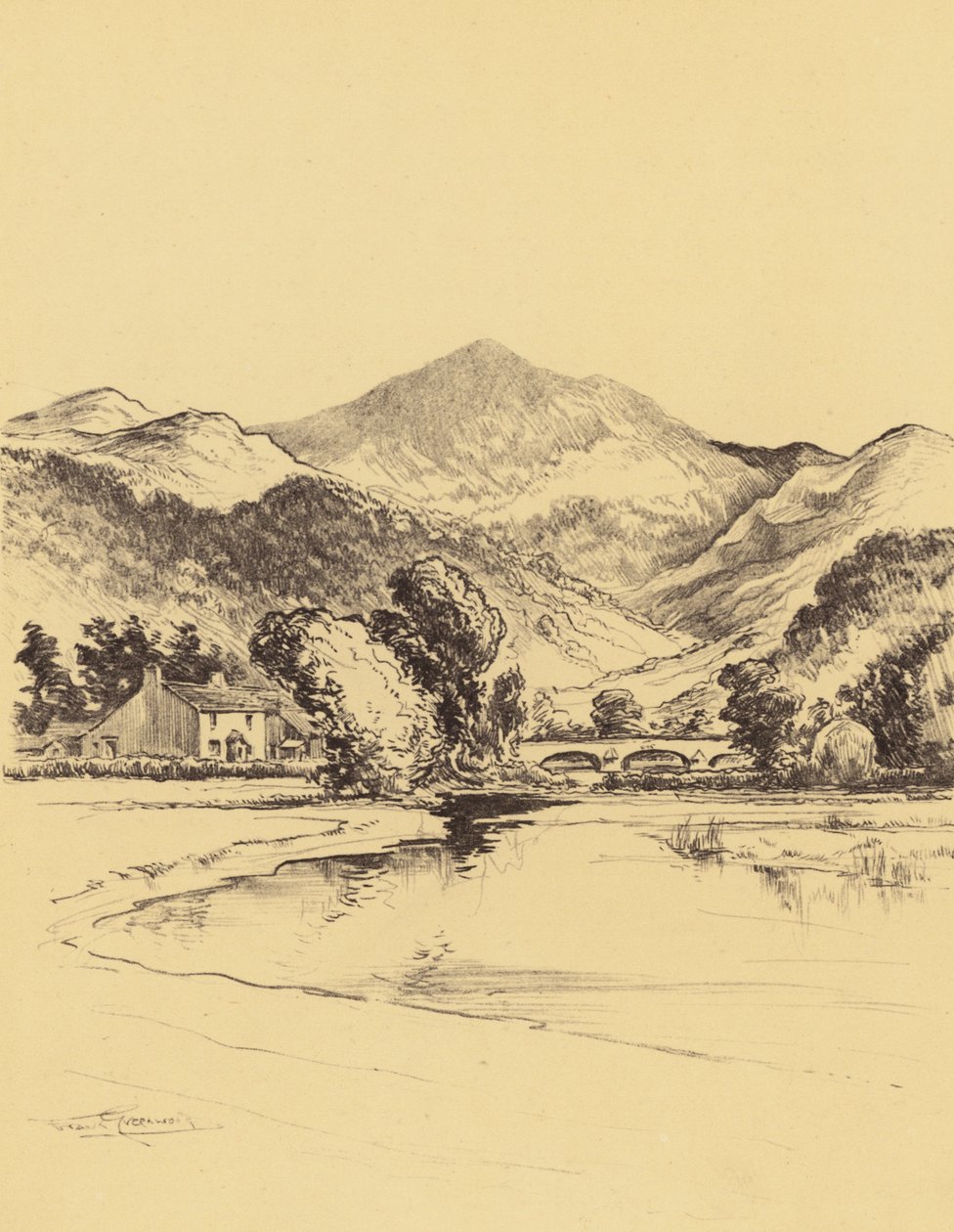 La valle del Duddon (litografia) da Frank Greenwood