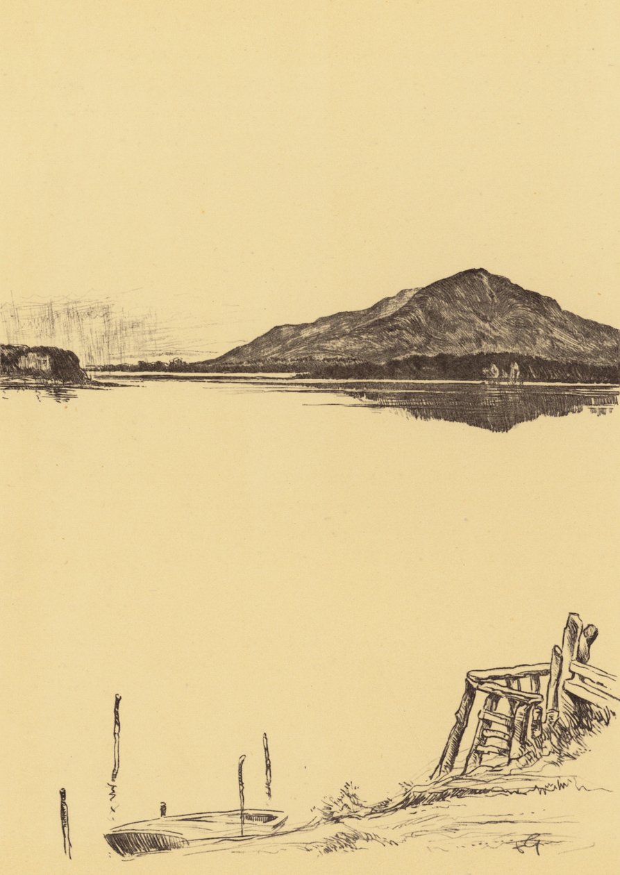 Windermere da Newby Bridge (litografia) da Frank Greenwood