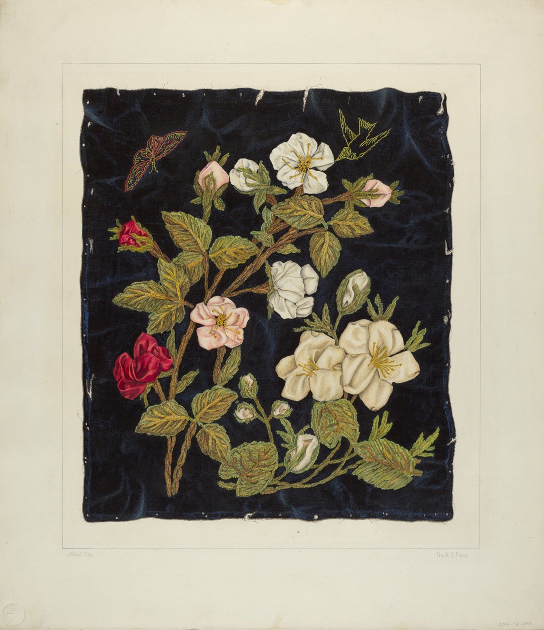 Fiori Fatti a Mano su Nero da Frank J. Mace