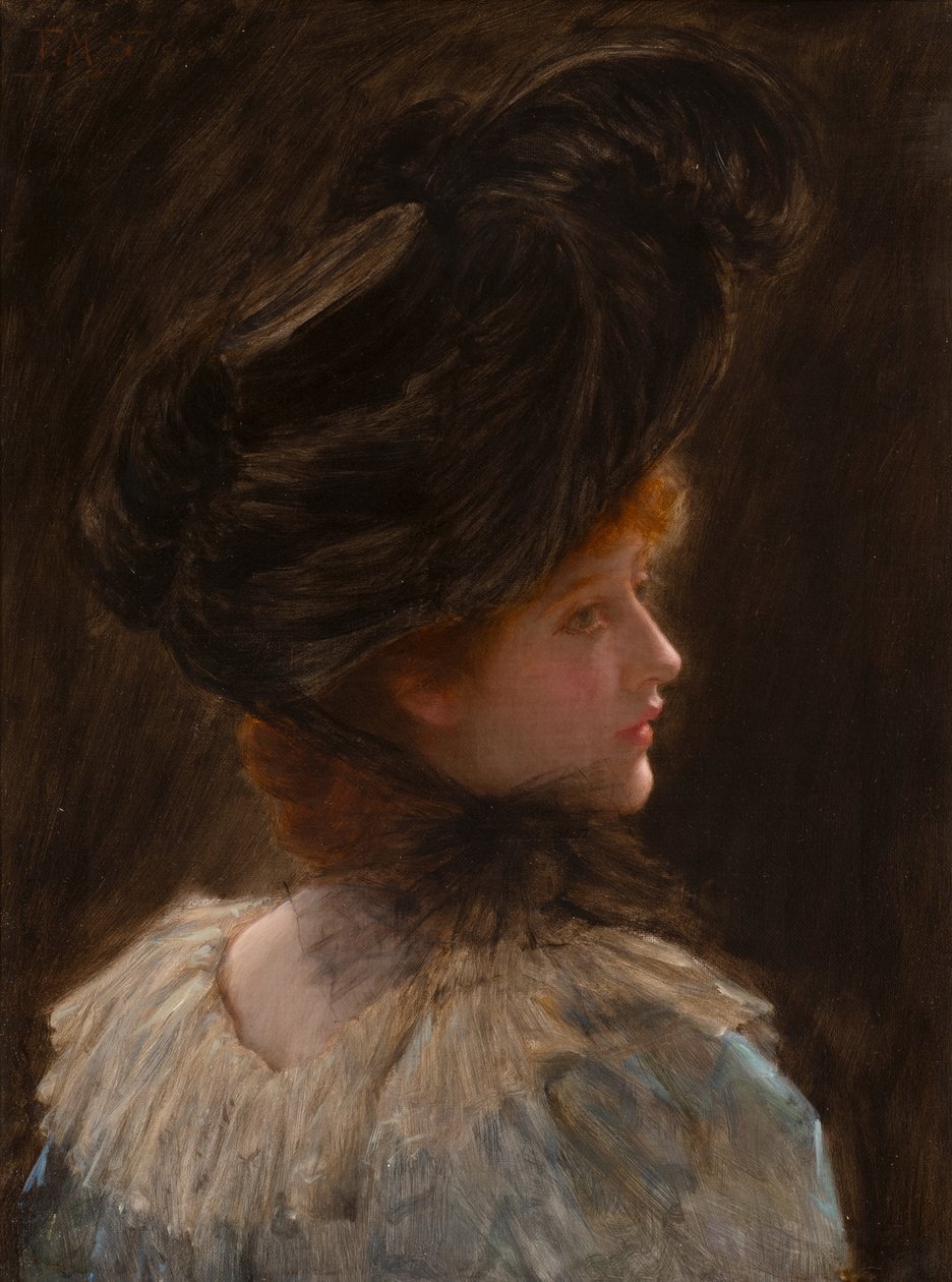 Uno sguardo casuale (olio su tela) da Frank Markham Skipworth