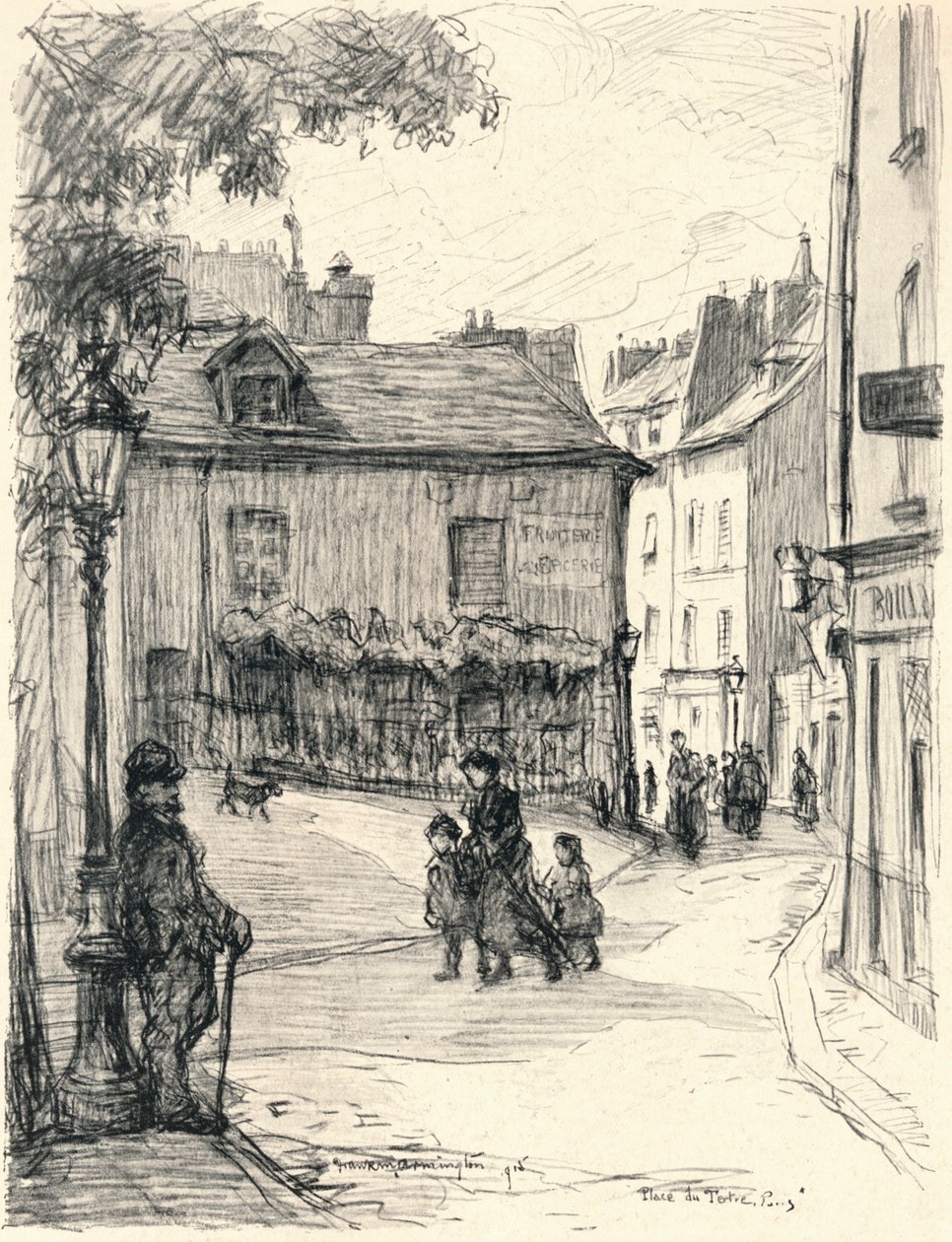 Place du Tertre, Montmartre, 1915 da Frank Milton Armington