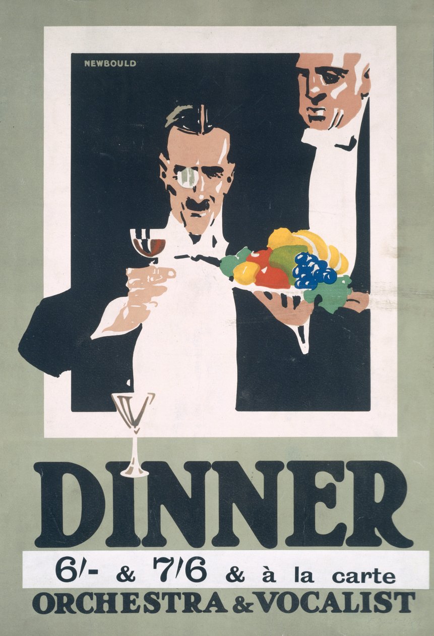 Pubblicità per Cena e Orchestra e Cantante da Frank Newbould