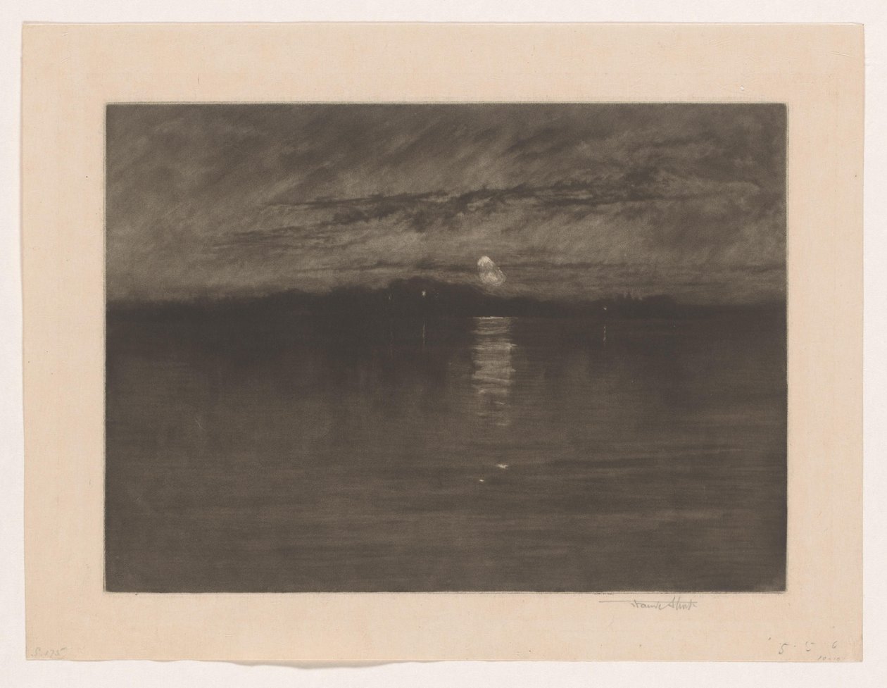 Paesaggio notturno con un lago da Frank Short (signed by artist)