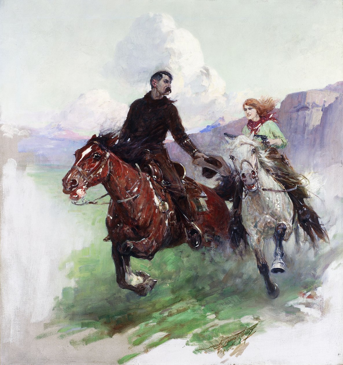 Cavalcando duramente con due pistole da Frank Tenney Johnson