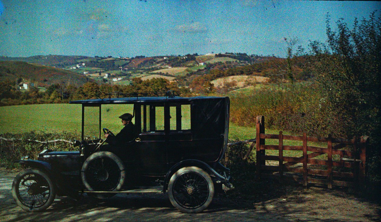 Primo autochrome a colori circa 1916. Uomo in un