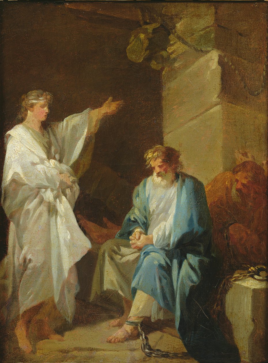 San Sebastiano predica la fede di Diocleziano nelle prigioni da François André Vincent
