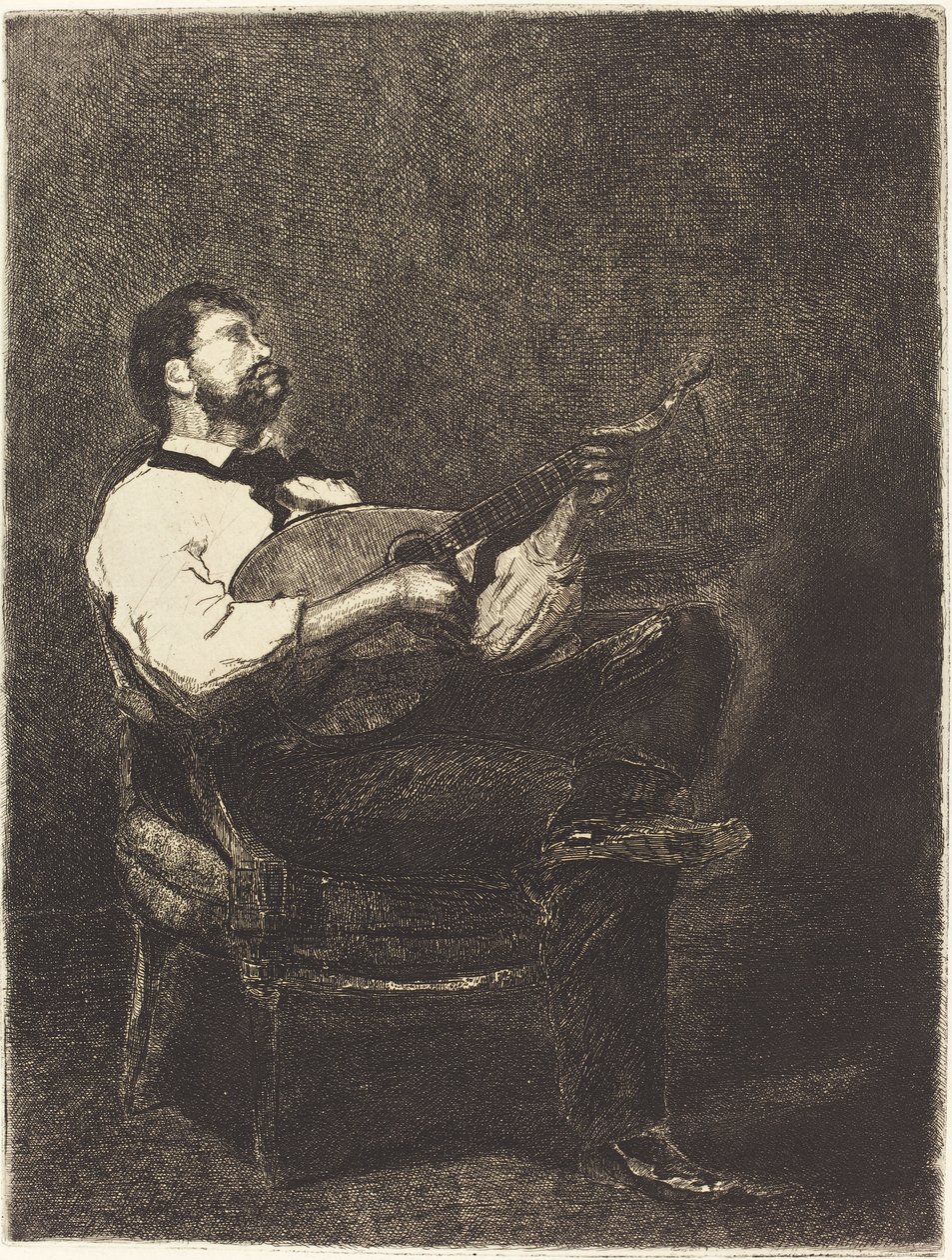 Suonatore di chitarra, 1861 da François Bonvin