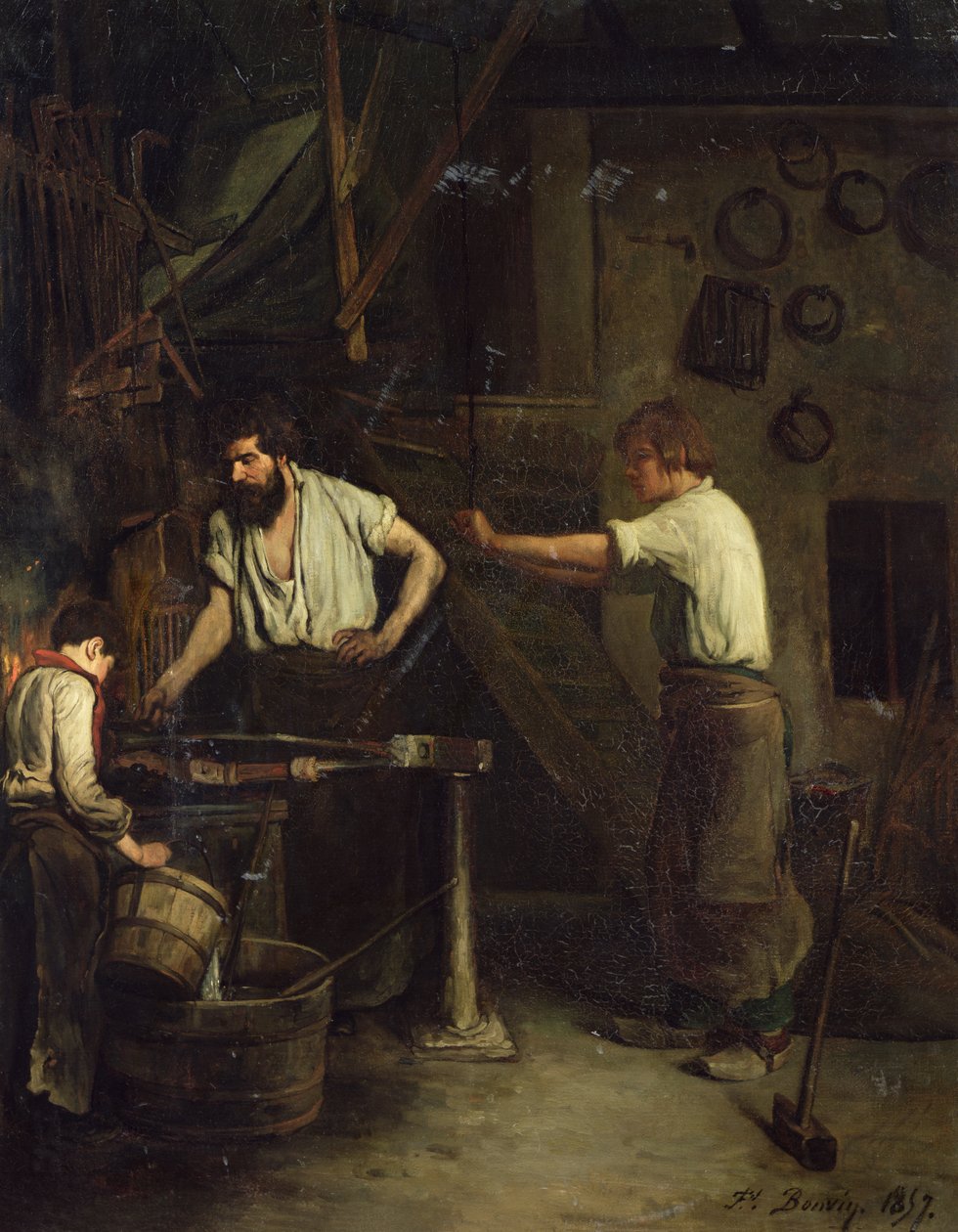 I fabbri, memoria di Treport, 1857 da François Bonvin