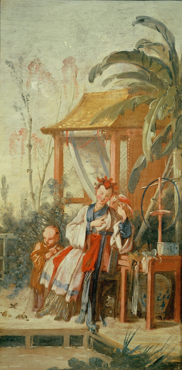Un giardino cinese, studio per un cartone da arazzo, c.1742 da François Boucher