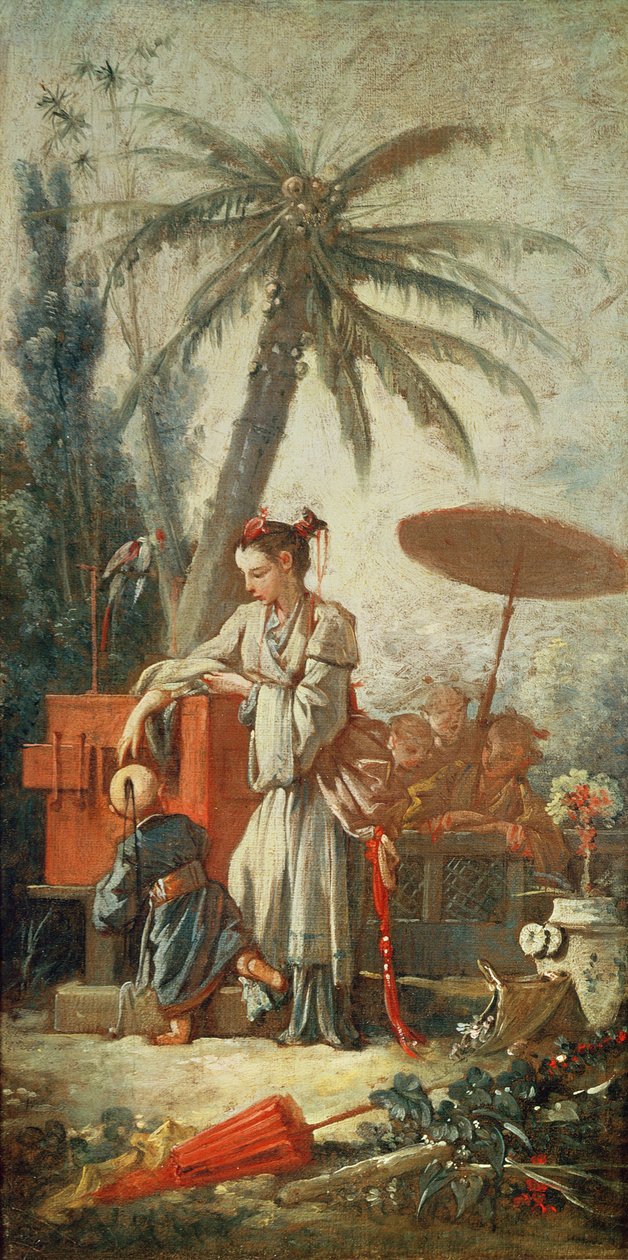 Curiosità cinese, studio per un cartone da arazzo, c.1742 da François Boucher