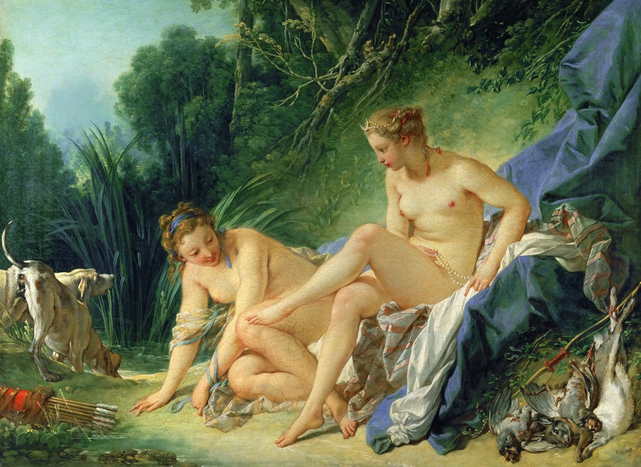 Diana che esce dal bagno da François Boucher