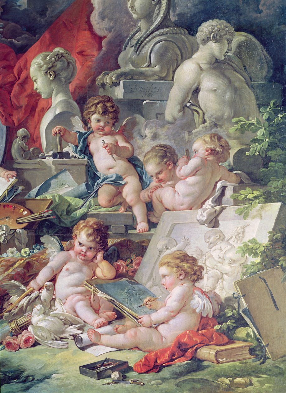 Genio che insegna le arti, 1761 (dettaglio) da François Boucher