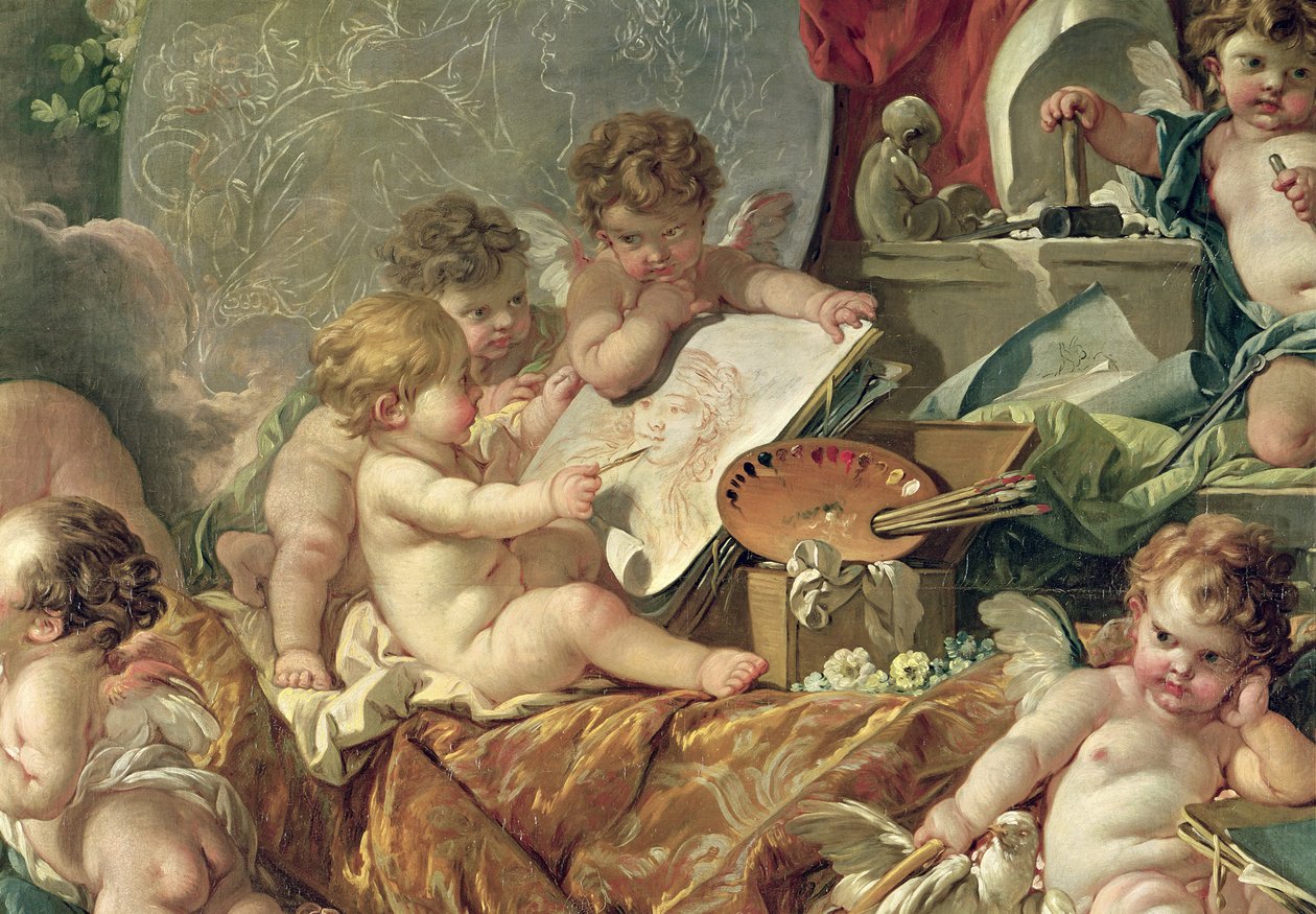 Genio che insegna le arti, 1761 (dettaglio) da François Boucher