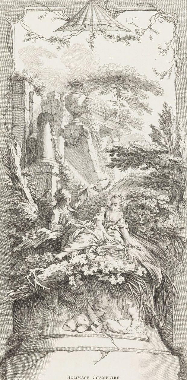 Hommage Champêtre (Pastorale) in Nouveaux Morceaux pour des Paravents da François Boucher