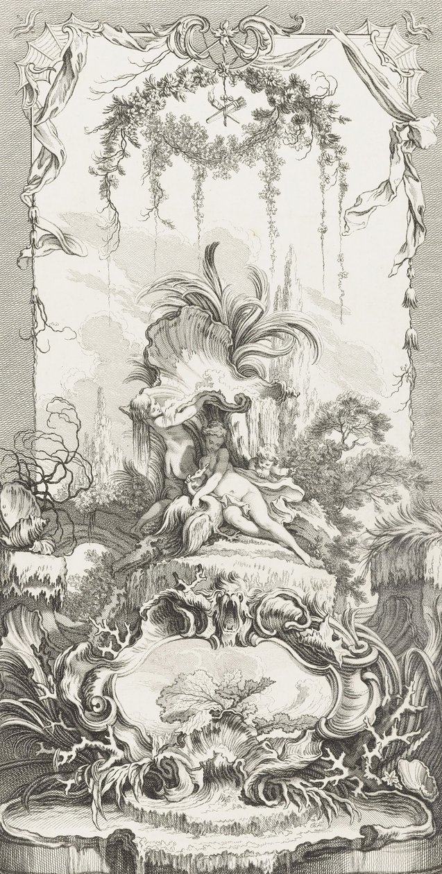 Léda in Nouveaux Morceaux pour des paravents (Nuovi Concetti per Schermi) da François Boucher