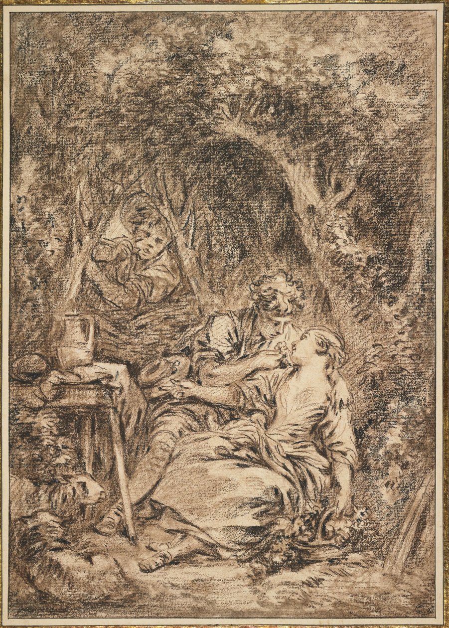 Amanti sorpresi (Annette et Lubin), primi anni 1760 da François Boucher