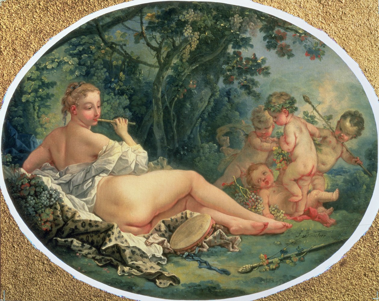 Menade che suona il flauto, 1735-38 da François Boucher