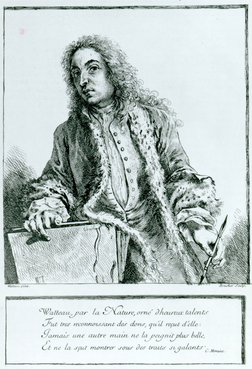 Ritratto di Jean-Antoine Watteau (1684-1721) da François Boucher