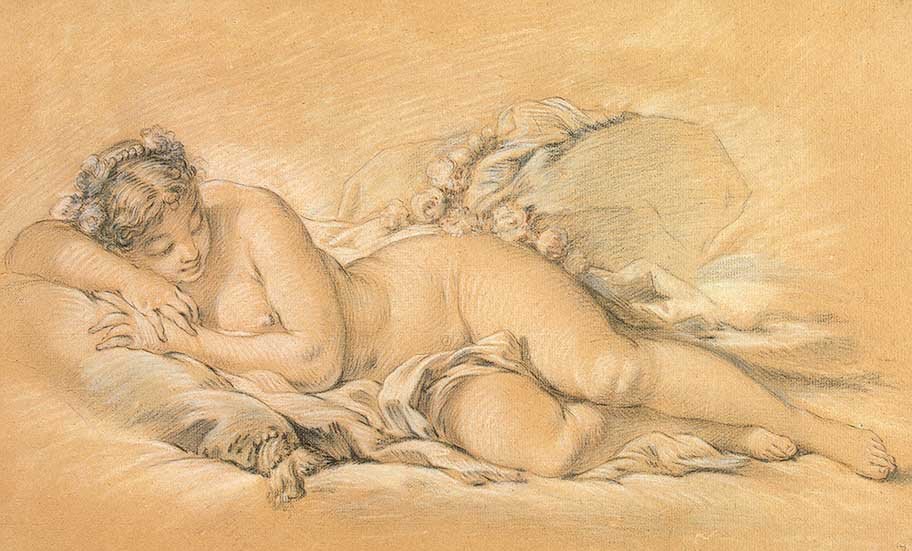 Giovane donna che dorme da François Boucher