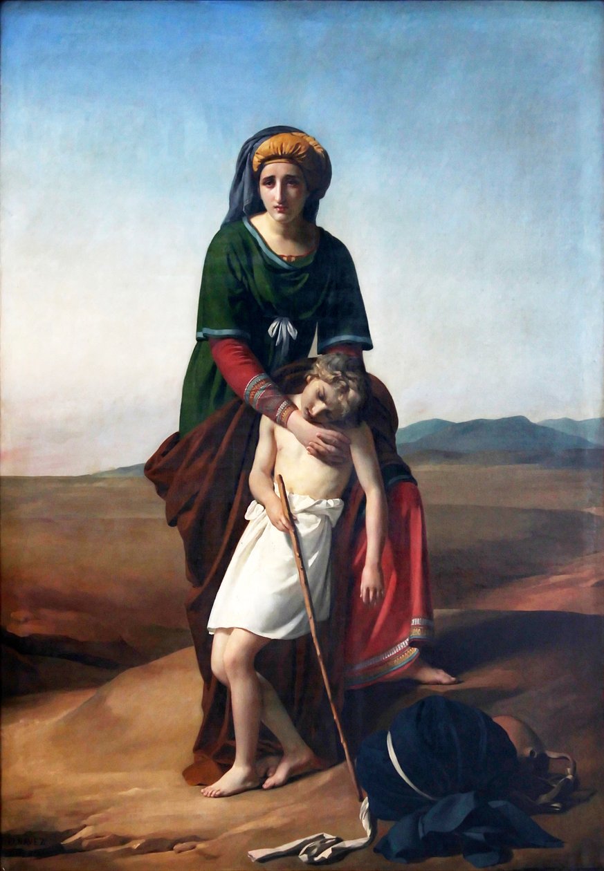 Agar e Ismaele nel deserto da François Joseph Navez