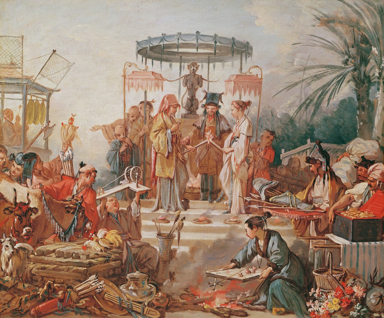 Un matrimonio cinese, studio per un cartone di arazzo, c.1742 da François Boucher