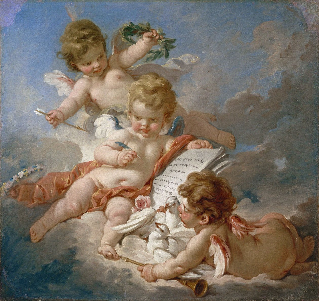 Boucher - Cupidi. Allegoria della poesia, 1760FXD da François Boucher