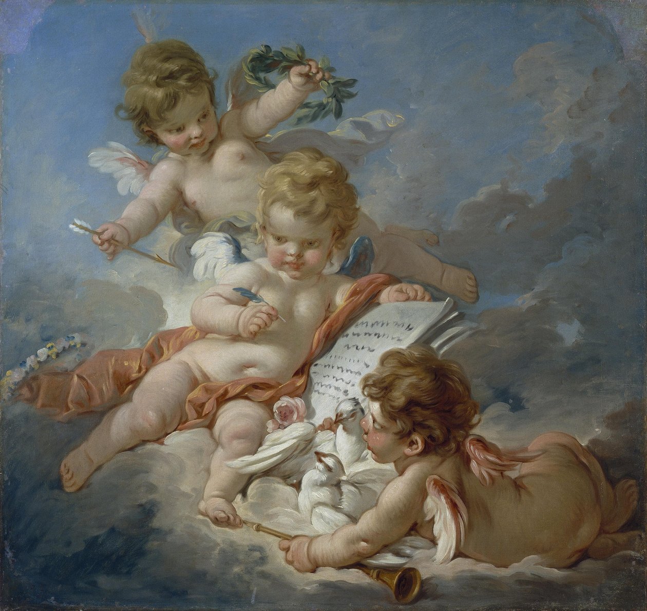 Boucher - Cupidi. Allegoria della poesia, 1760 da François Boucher