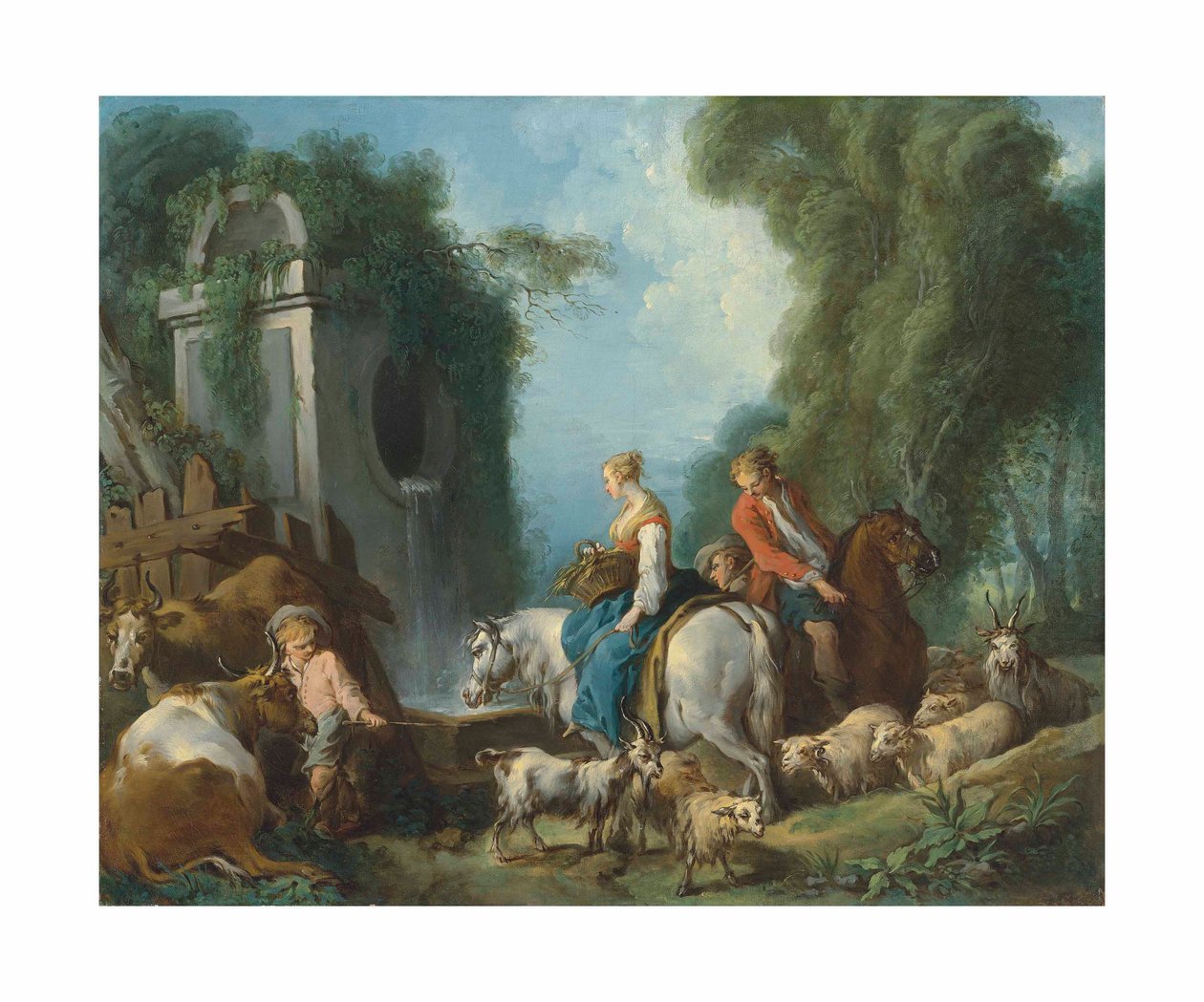 Boucher - Pastorale alla fontana da François Boucher