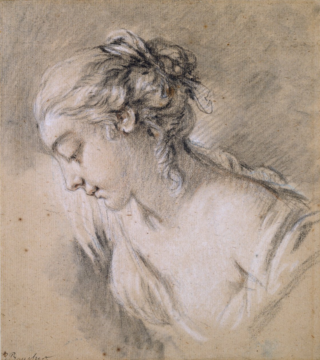 Busto di una Ragazza di profilo a sinistra, metà XVIII secolo da François Boucher