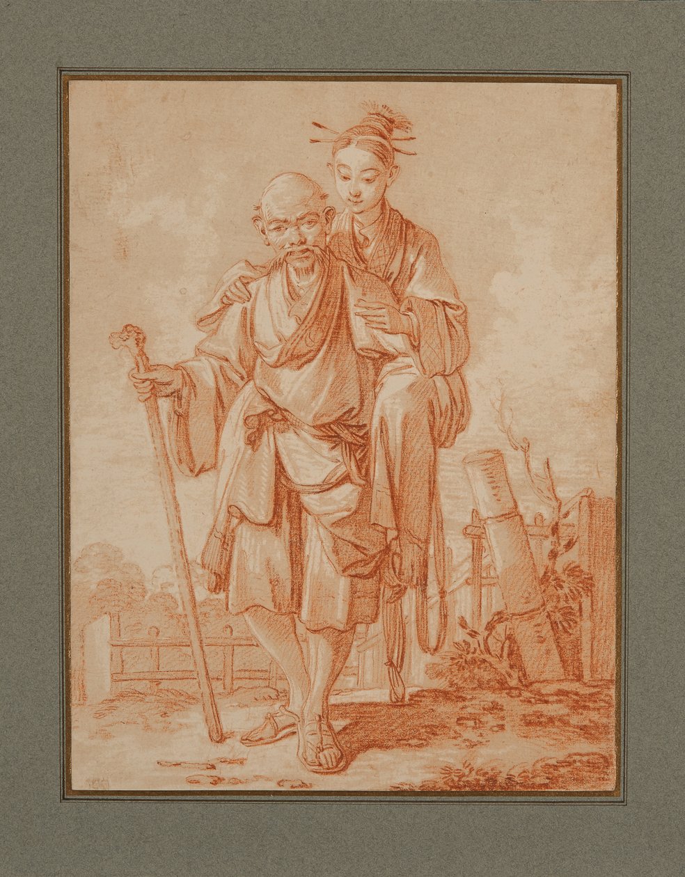 Coppia cinese in un paesaggio da François Boucher