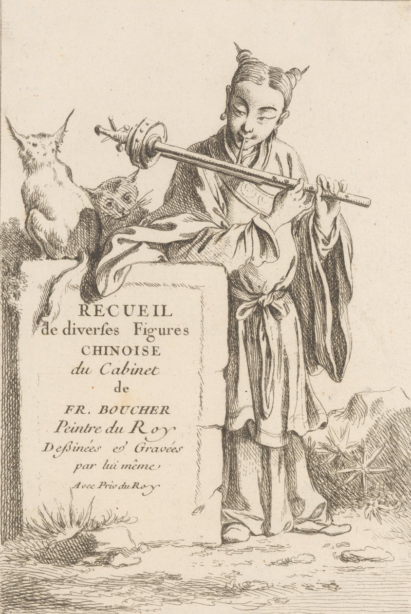 Collezione di figure cinesi diverse, 1738-45 da François Boucher