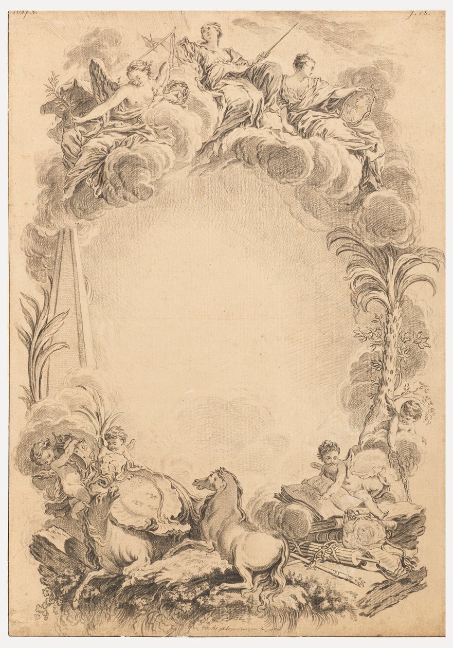 Progetto per uno stemma in onore di William Earl Cowper (ca. 1665-1723) da François Boucher