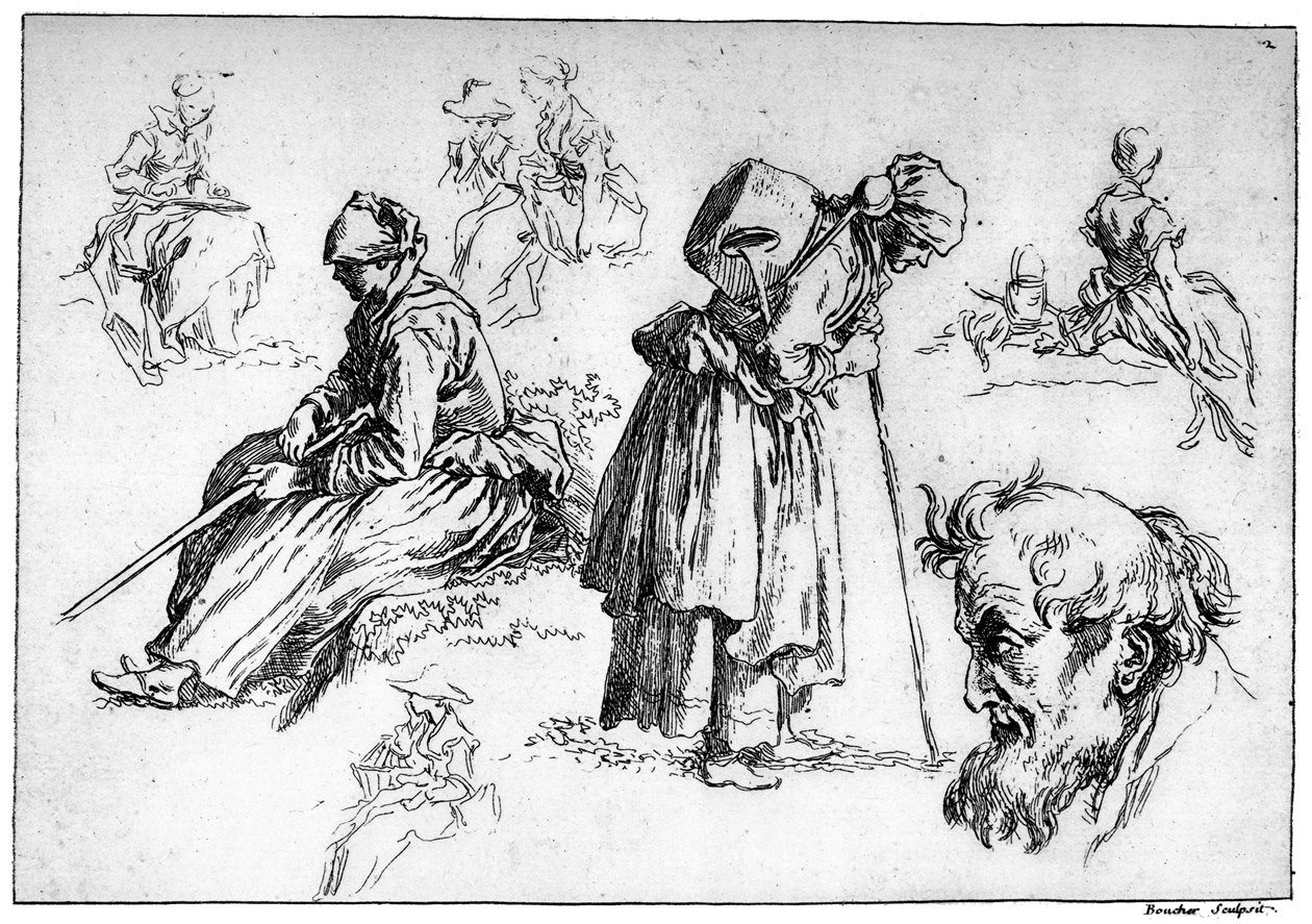 Figure diverse, c1720-1770, 1924 da François Boucher
