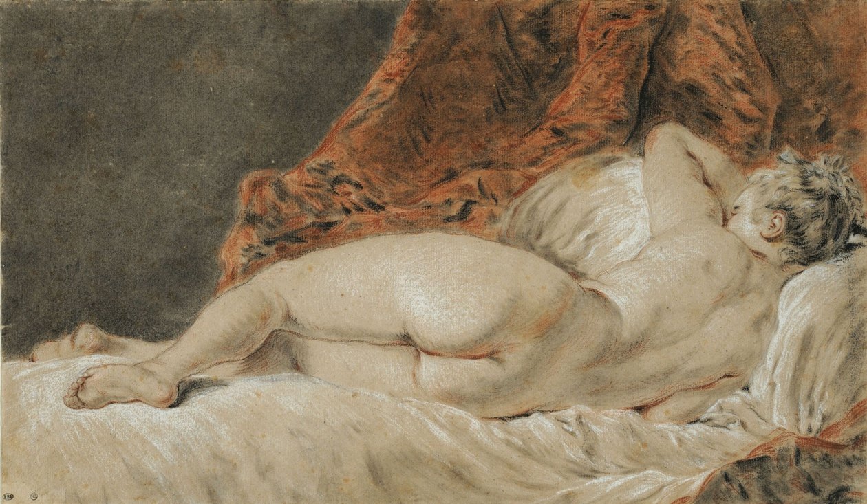 Donna sdraiata vista da dietro, detto il Sonno, ca 1720 da François Boucher