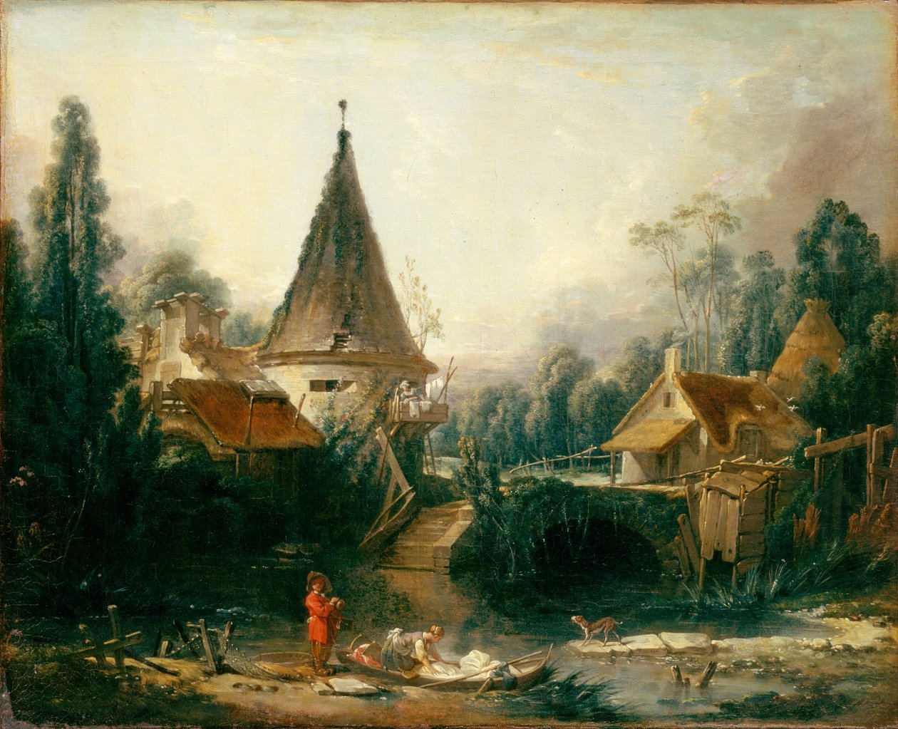 Francese: Paysage près de Beauvais Paesaggio vicino a Beauvais da François Boucher
